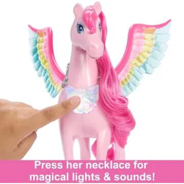 Barbie Pink Winged Pegasus Toy with Accessories for Kids