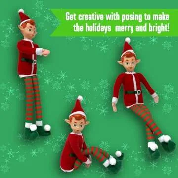 Original 12" Christmas Elf Doll - Poseable & Fun