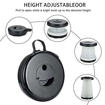 Retractable Folding Stool Portable Stool Collapsible Stool with LED Light 1 Second Open More Sturdy ...