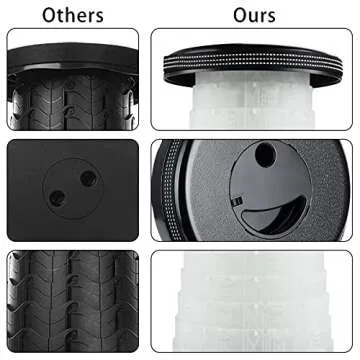 Portable Collapsible Stool with LED Light for 400lbs