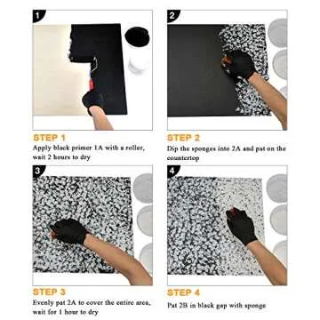 GLAINTE Granite Countertop Paint Kit - White Diamond Counter Top Refinishing Kit for Kitchen Bathroom