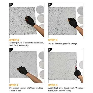 GLAINTE Granite Countertop Paint Kit - White Diamond Counter Top Refinishing Kit for Kitchen Bathroom