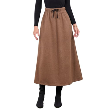 Warm Fleece Lined Maxi Skirt for Women Winter 2022