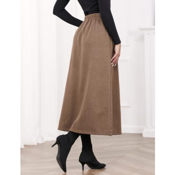 Warm Fleece Lined Maxi Skirt for Women Winter 2022