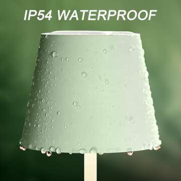 irotine Green Cordless Table Lamp for Modern Ambiance