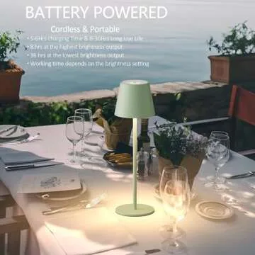 irotine Green Cordless Table Lamp for Modern Ambiance