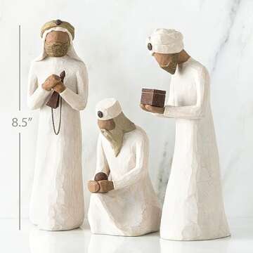 Willow Tree Nativity Starter Figures with The Three Wisemen Plus Metal Stars, 14-Piece Set