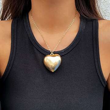 Trendy YURAOER Chunky Puffy Heart Choker Necklace