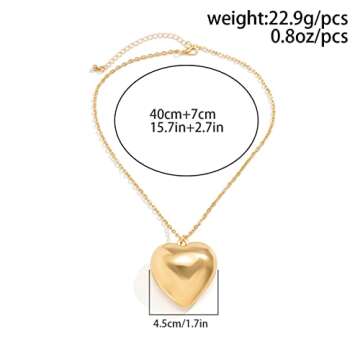 Trendy YURAOER Chunky Puffy Heart Choker Necklace
