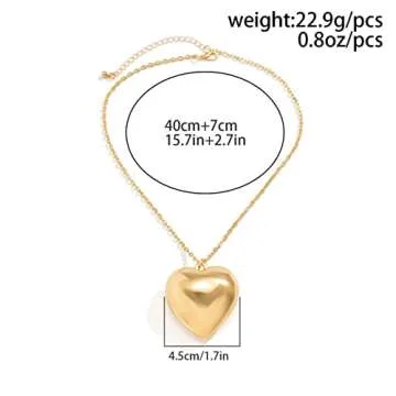 Trendy YURAOER Chunky Puffy Heart Choker Necklace