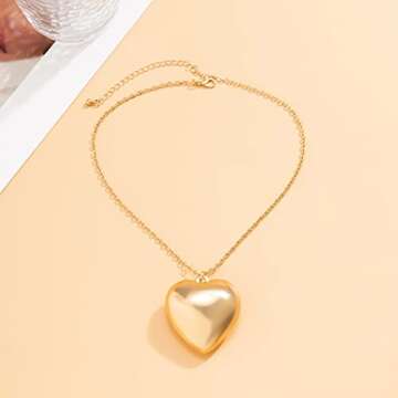 Trendy YURAOER Chunky Puffy Heart Choker Necklace