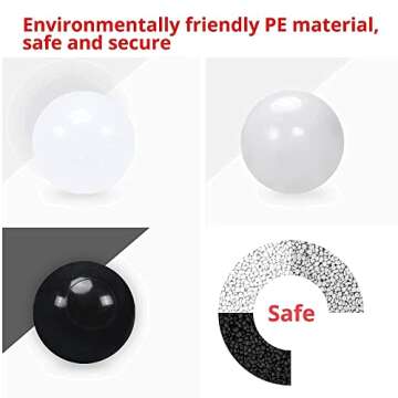 STARBOLO Ball Pit Balls - 100 pcs Plastic Play Pit Balls Crawl Balls with Color Black, Grey, White for Baby Kids Playpen Pool Tub Toy, 2.2 Inch.