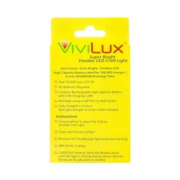 ViviLux Bright Flexible LED Craft & Sewing Light; USB Rechargeable Cordless Small Task Light for Sewing Machine, Crafting & Hobbies; This Item has Been Replaced with VLSWL03RE Rare Earth Magnet