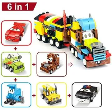 12 Pre-filled Easter Eggs with Building Block Cars for Kids