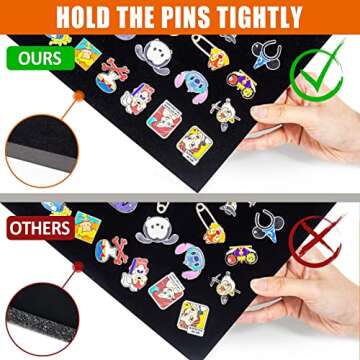 Enamel Pin Display Case, Pin Collection Holder, 14" X 9" Shadow Box Frame for Pins, Black