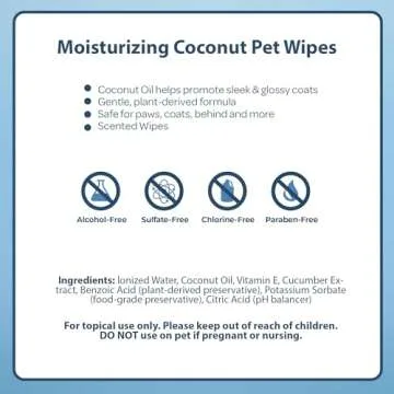Pet Grooming Wipes for Dogs & Cats - Plant-Based Formula
