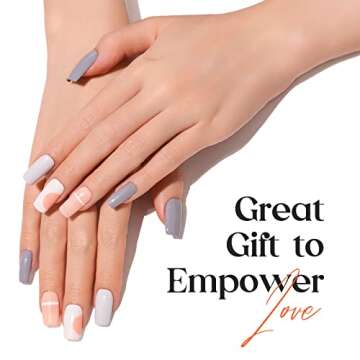 Beetles Gel Nail Polish Kit with U V Light, 6 Colors Nude Grey Yellow Gel Polish Nail Kit, Winter Gel Polish Nail Kit with Base & Top Coat Soak Off DIY Manicure at Home Gifts for Women