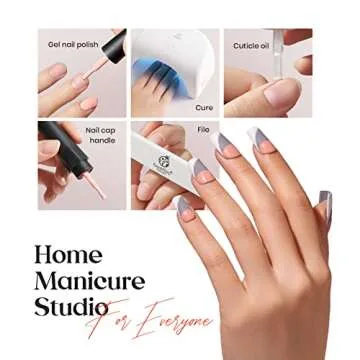 Beetles Gel Nail Polish Kit with U V Light, 6 Colors Nude Grey Yellow Gel Polish Nail Kit, Winter Gel Polish Nail Kit with Base & Top Coat Soak Off DIY Manicure at Home Gifts for Women