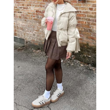 Tankaneo Bow Puffer Jacket for Women - Stylish Warmth