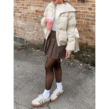 Tankaneo Bow Puffer Jacket for Women - Stylish Warmth