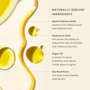 Naked & Thriving The Night Set | Renew Resurfacing Night Serum (30 mL) + Rejuvenate Restorative Face Oil (35 mL) with Hyaluronic Acid, Argan & Sea Buckthorn Oils and Fruit AHAs (Set of 2)