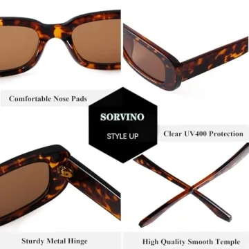 Trendsetting SORVINO 90s Rectangle Sunglasses for Everyone