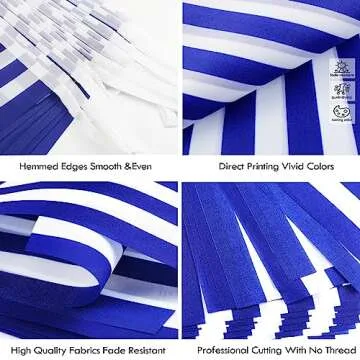 Greece String Flag Banner - 38 Vibrant Mini Flags 42 Feet