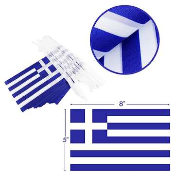 Greece String Flag Banner - 38 Vibrant Mini Flags 42 Feet