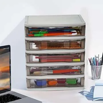 DEAYOU Small Storage Bin for Desk Organization and Crafts