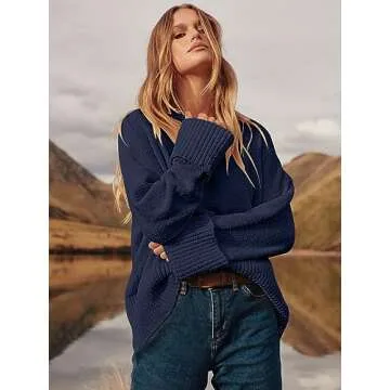 ANRABESS Oversized Crewneck Fuzzy Knit Sweater