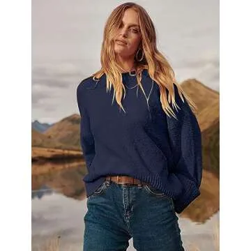 ANRABESS Oversized Crewneck Fuzzy Knit Sweater