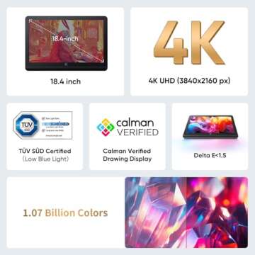 XPPen 4K UHD Artist Pro 19 Gen2 Drawing Tablet with Screen - 18.4" Anti-Glare Monitor