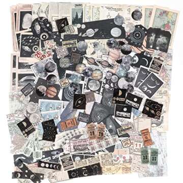 200 Pieces Vintage Scrapbook Supplies Pack for Junk Journal Planners DIY Paper Stickers Vintage Ephemera Pack Decoupage for Art Journaling Bullet Craft Notebooks Collage Aesthetic Gifts (Time Memory)