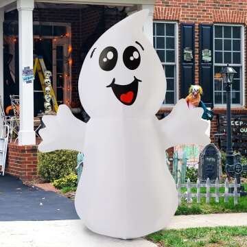 5 FT Inflatable Ghost Decoration with Lights