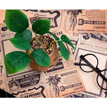 Silver Buffalo Harry Potter Mandrake Face Decorative Artificial Faux Greenery Plant in Ceramic