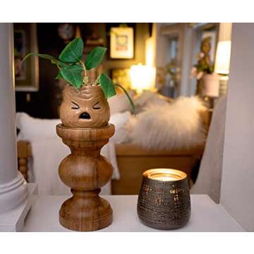 Silver Buffalo Harry Potter Mandrake Face Decorative Artificial Faux Greenery Plant in Ceramic