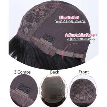 SQPLXK Human Hair Wigs with Bangs Brazilian Short Bob Wigs For Woman Bob Straight Hair Wigs Glueless Machine Made Wigs Natural Color 10 Inch