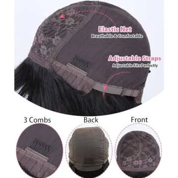 Luxury Short Bob Wig - SQPLXK Human Hair with Bangs