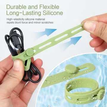 Donruby Silicone Cable Ties - Reusable & Adjustable for All Cables