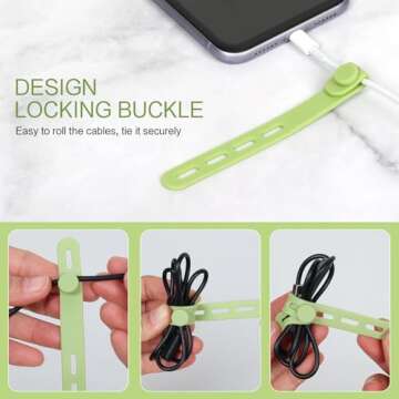 Donruby Silicone Cable Ties - Reusable & Adjustable for All Cables