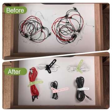 Donruby Silicone Cable Ties - Reusable & Adjustable for All Cables