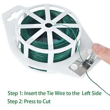 Tenn Well Green Floral Wire, 328 Feet 22 Gauge Soft Craft Florist Wire with Built-in Cutter for Flower Arrangements, Wreath Making, Christmas Ornaments, Gardening, Crafts