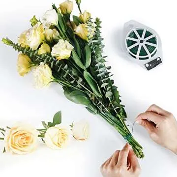 Tenn Well Green Floral Wire, 328 Feet 22 Gauge Soft Craft Florist Wire with Built-in Cutter for Flower Arrangements, Wreath Making, Christmas Ornaments, Gardening, Crafts