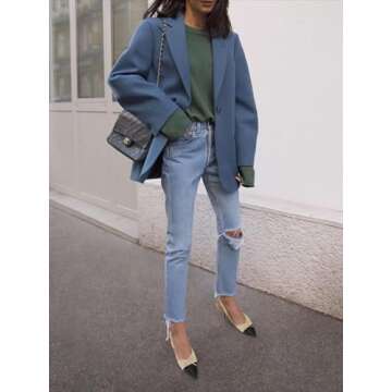 Coutgo Women's Bow Tie Slingback Pumps Pointed Toe Kitten Low Heel Patchwork Dress Heeled Sandals, Beige, Size 8