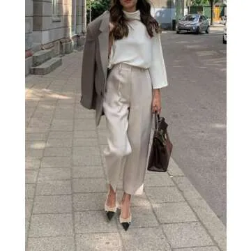 Coutgo Women's Bow Tie Slingback Pumps Pointed Toe Kitten Low Heel Patchwork Dress Heeled Sandals, Beige, Size 8