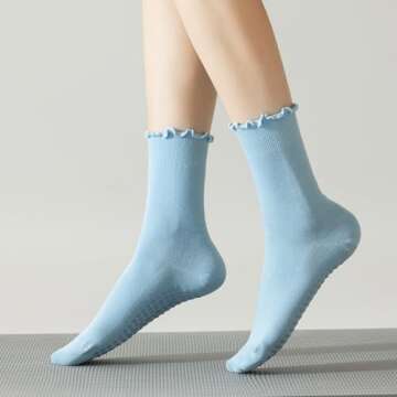 Stylish Non-Slip Pilates Socks for Women - 3 Pairs