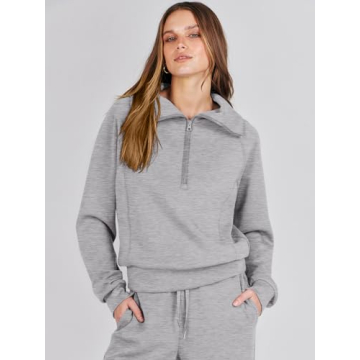 ANRABESS Women 2 Piece Outfits Sweatsuit Oversized Sweatshirt Sweatpants Tracksuit Sweat Lounge Matching Set 2024 Fall Trendy Light Grey Small