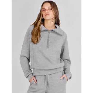 ANRABESS Women 2 Piece Outfits Sweatsuit Oversized Sweatshirt Sweatpants Tracksuit Sweat Lounge Matching Set 2024 Fall Trendy Light Grey Small