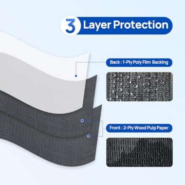 JMU 125 Pack Dental Bibs, Black Dental Bibs Disposable 2-Ply Paper 1-Ply Film, 13" x 18" Tattoo Bibs