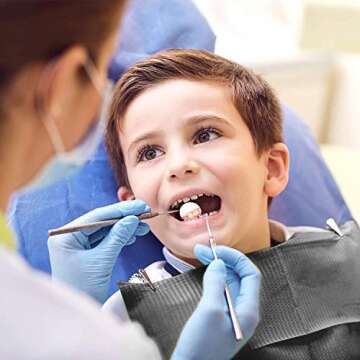 JMU 125 Pack Dental Bibs, Black Dental Bibs Disposable 2-Ply Paper 1-Ply Film, 13" x 18" Tattoo Bibs